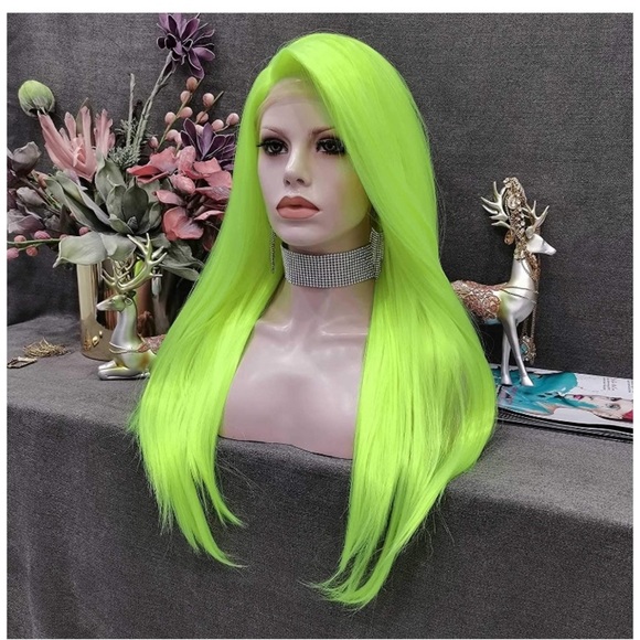 Lime Green Lace Front Wig - Picture 4 of 6